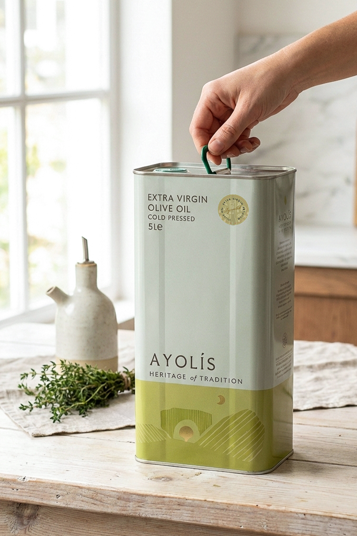Ayolis Premium Chef Ayvalık Extra Virgin Olive Oil, 5L – Cold Extracted