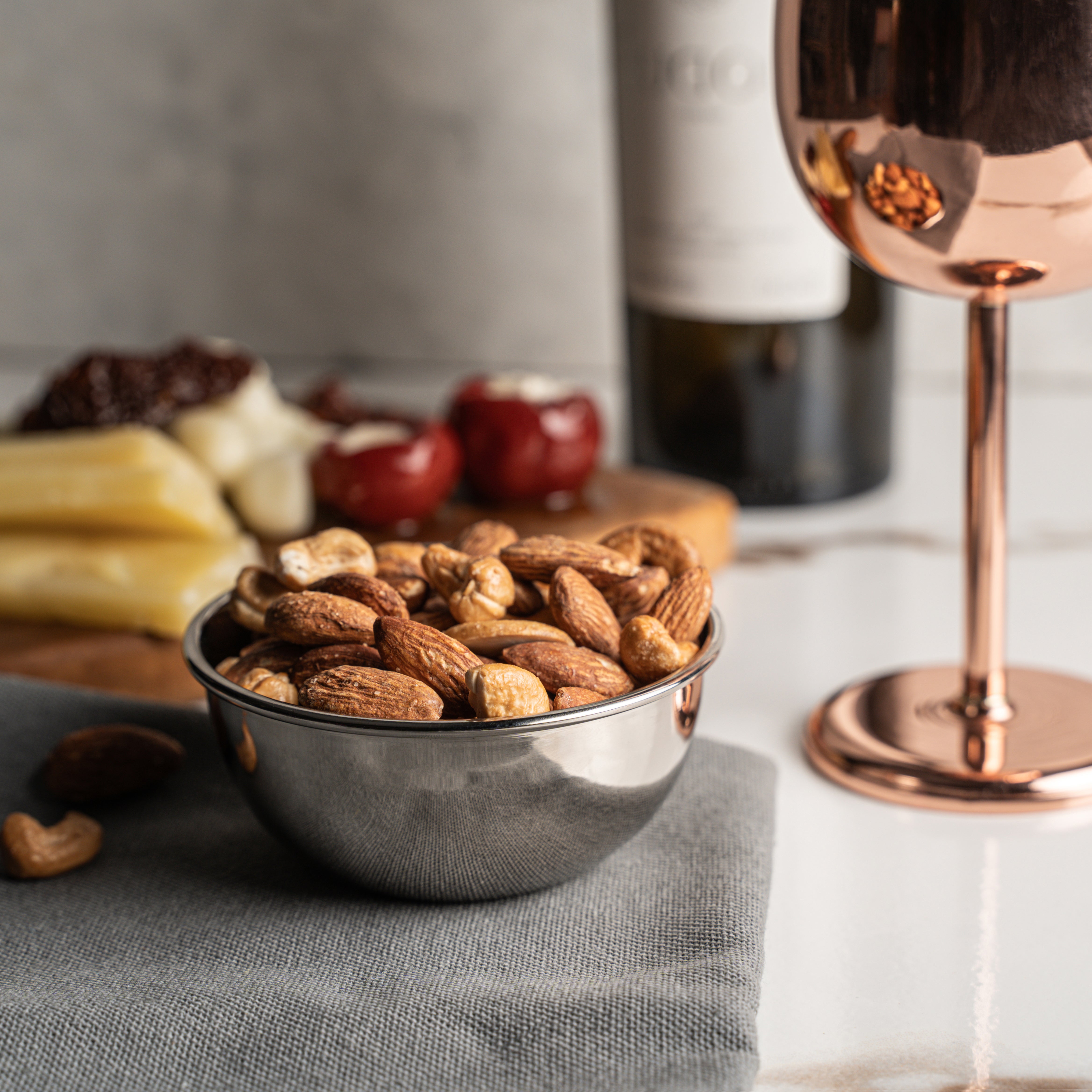 Solid Copper Snack Bowl – Chrome-Plated Finish